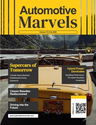 premium  Template: Retro Yellow Cars Magazine