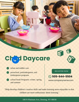 Free  Template: Simple Daycare Flyer Template