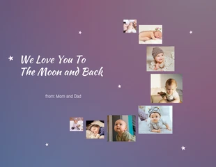 Free  Template: Moon Dark Mood Purple Shape Collage