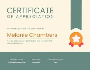 business  Template: Beige Green Pastel Certificate of Appreciation Template