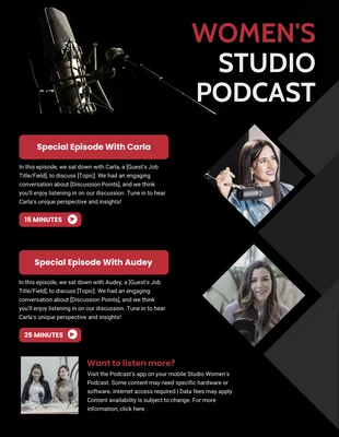 Free  Template: Modern Geometric Podcast Email Newsletter Template