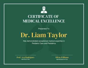 Free  Template: Green Simple Medical Certificate Template