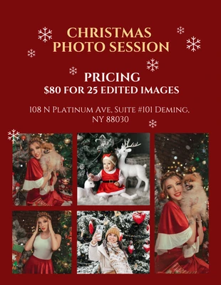 Free  Template: Christmas Photo Session Flyer Template