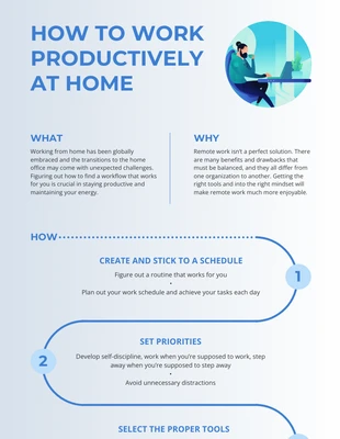 Free  Template: Gradient Work From Home Process Infographic Template