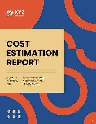 premium  Template: Cost Estimation Report Template