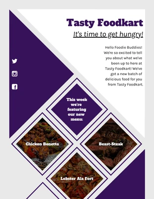 Free  Template: Tasty Foodkart Newsletter Template