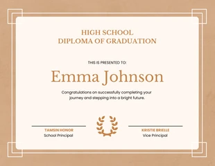 business  Template: Brown Minimalist School Graduation Certificate Template