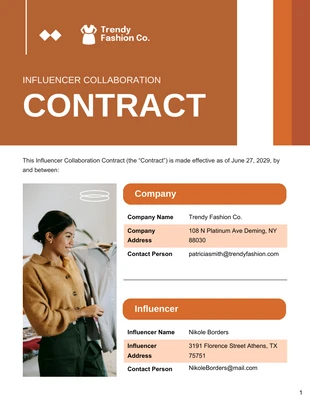 business  Template: Influencer Collaboration Contract Template