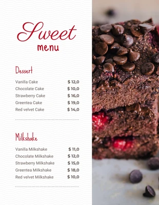 Free  Template: White Minimalist Sweet Dessert Menu