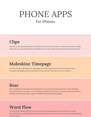 Free  Template: 7 Apple iPhone Apps Infographic Template