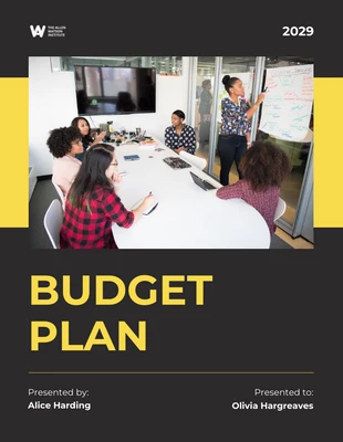 Free  Template: Dark Yellow Budget Plan Template