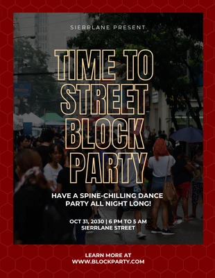 business  Template: Red Modern Block Party Poster