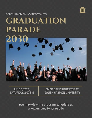 Free  Template: Graduation Parade Flyer Template