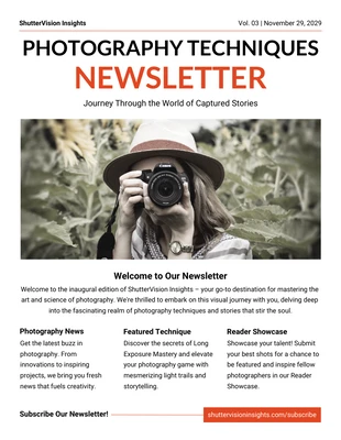 business  Template: Photography Techniques Newsletter Template