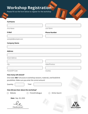 premium  Template: Event Registration Form Format Template