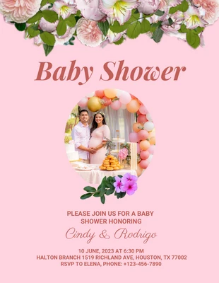 Free  Template: Baby Pink Aesthetic Baby Shower Flyer Template