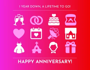 premium  Template: Vibrant Wedding Anniversary Card