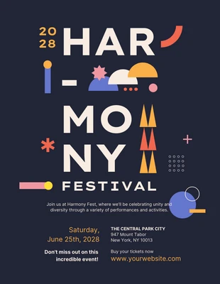 Free  Template: Dark Colorful Event Festival Poster Template