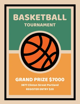 Free  Template: Grand Prize Basketball Game Flyer Template