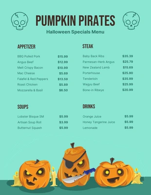 Free  Template: Light Green Minimalist Illustration Halloween Special Menu