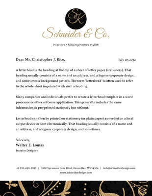 business  Template: Gold Designer Letterhead