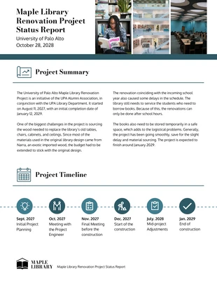 Free  Template: Status Report Project Management Template