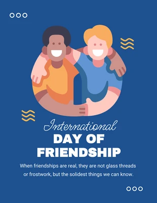 Free  Template: Navy Simple Illustration International Day Of Friendship Poster