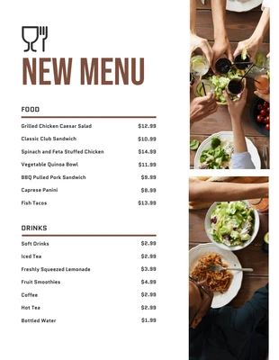 Free  Template: White Modern Elegant Lunch Menu