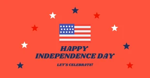 Free  Template: Orange Independence Day Facebook Post