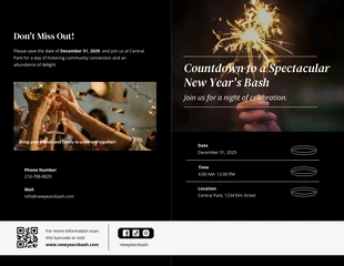 business  Template: Themed New Year's Bash Half-Fold Brochure Template