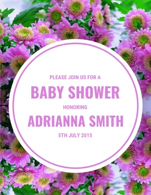 Free  Template: Floral Baby Shower Invitation