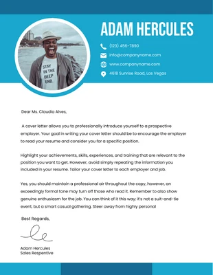 Free  Template: Blue Monochrome Professional Sales Letter