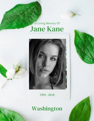 Free  Template: Athens Gray In Loving Memory Flyer Template