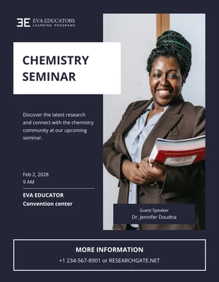 Free  Template: Simple Dark Purple Chemistry Seminar Poster Template