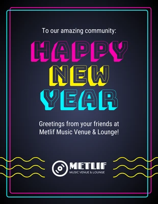 premium  Template: Neon New Year Poster