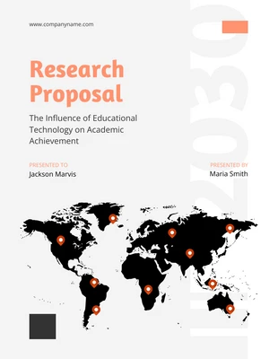 Free  Template: White & Orange Simple Research Proposal Template