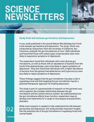 Free  Template: Light Teal Science Newsletter Template