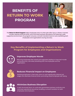 Free  Template: Return to Work Informational Infographic Template