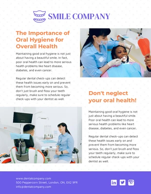 Free  Template: Orange Purple Clean Dental Newsletter Template