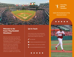 Free interactive Template: Baseball Play Sport Tri-fold Brochure Template