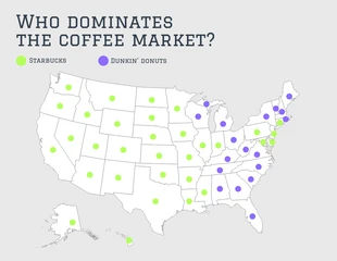 Free  Template: Coffee Market Domination Map Chart Template