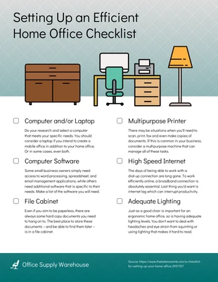 Free interactive Template: Work From Home Office Requirements Checklist Template