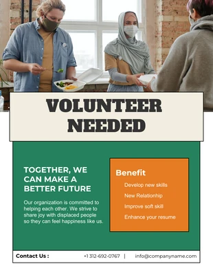 Free  Template: Modern Volunteer Needed Flyer Template