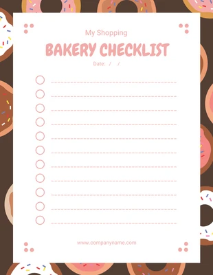 Free  Template: Modern Shopping Bakery Checklist Template