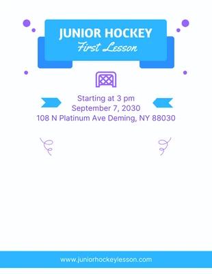 premium  Template: Light Grey And Blue Simple Illustration Hockey Poster