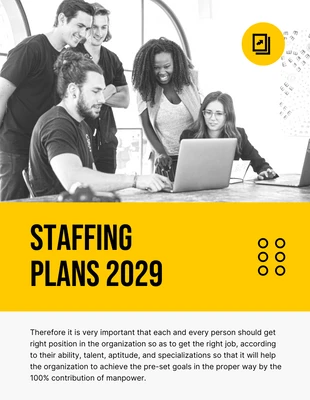 Free  Template: Yellow Black White Corporate Staffing Plan Template