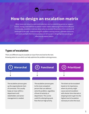 premium  Template: How to Design an Escalation Matrix Report Template