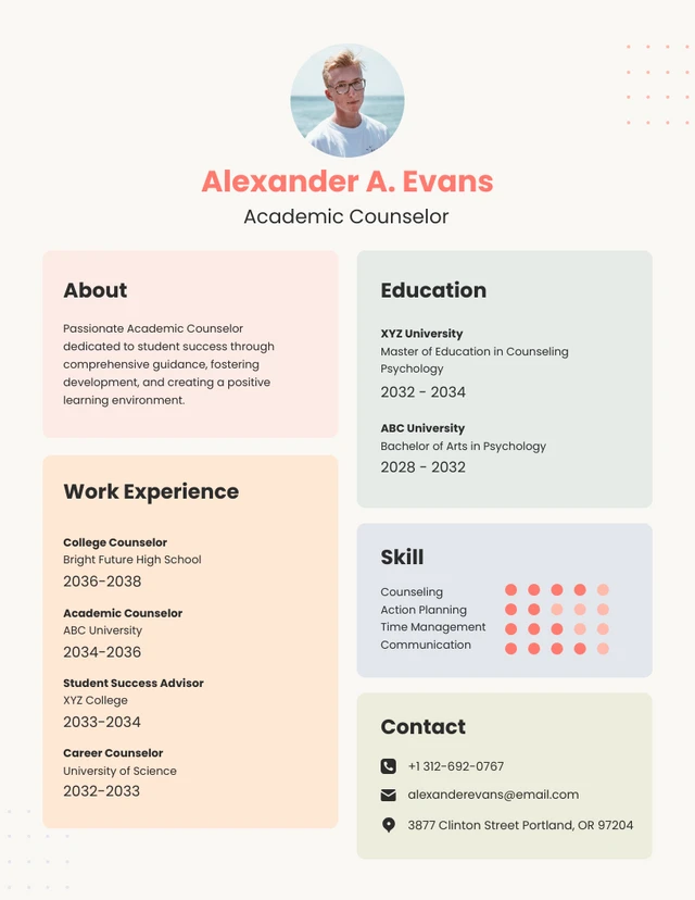 Playful Pastel Academic Resume Template