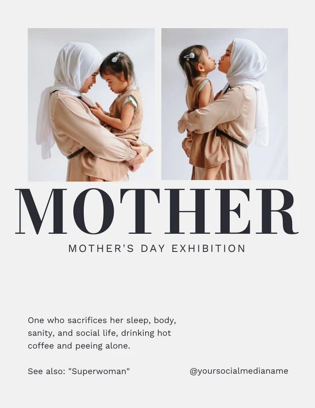 Beige Minimalist Mothers Day Exhibition Poster Template