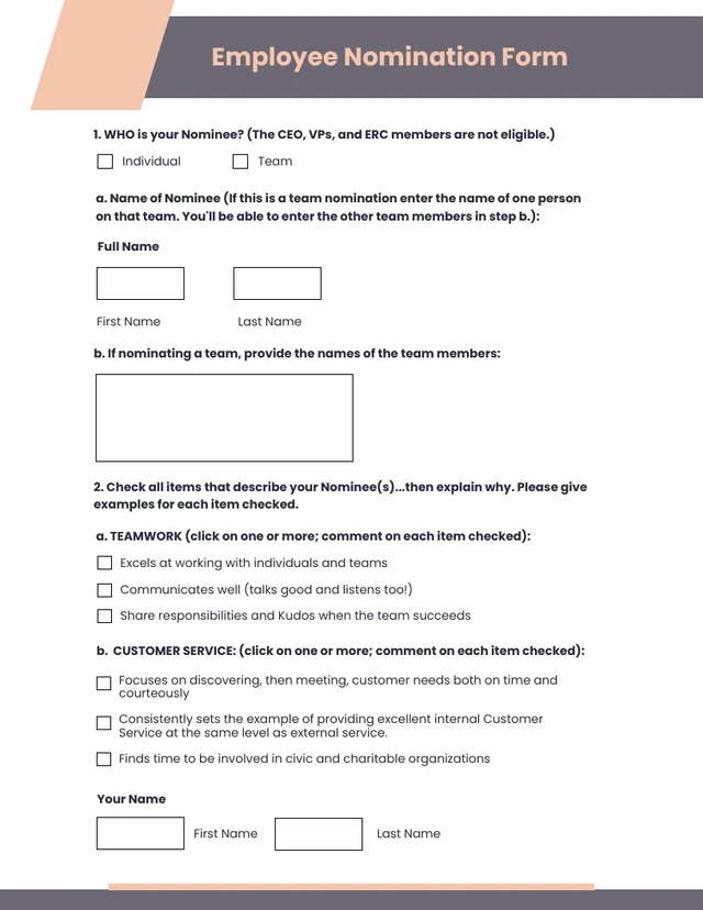 Purple Pastel Voting Form Template